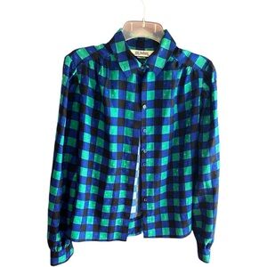 St. John vintage windowpane design pattern blouse Sz 12